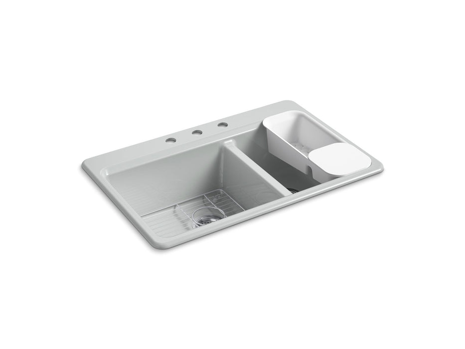 Kohler Riverby 33" top-mount double-bowl workstation kitchen sink