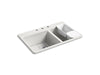 Kohler Riverby 33" top-mount double-bowl workstation kitchen sink
