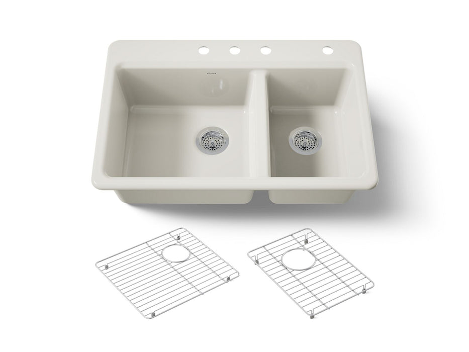 KOHLER K-8669-4A1 Riverby 33" top-mount double-bowl kitchen sink