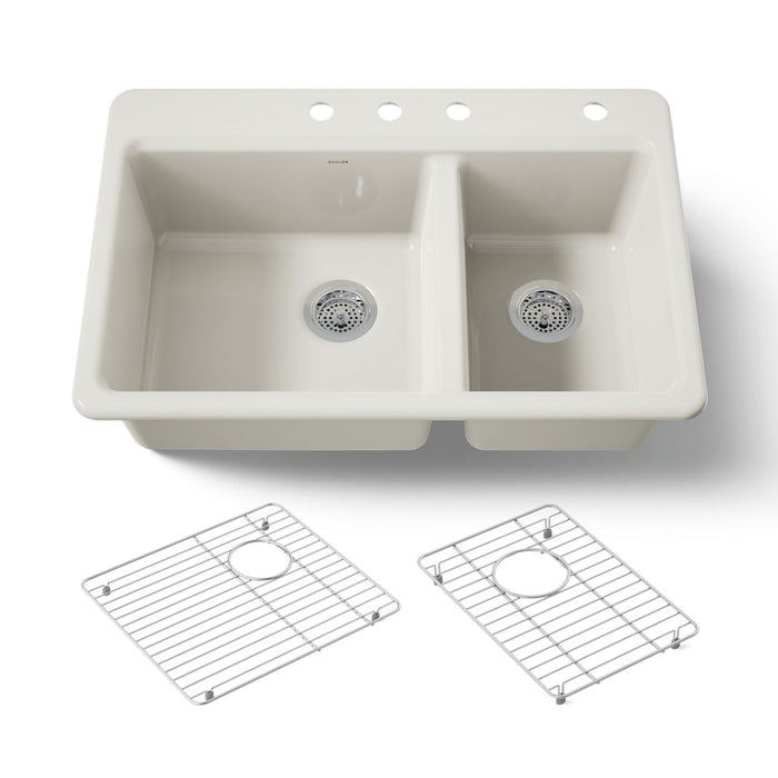 KOHLER K-8669-4A1 Riverby 33" top-mount double-bowl kitchen sink