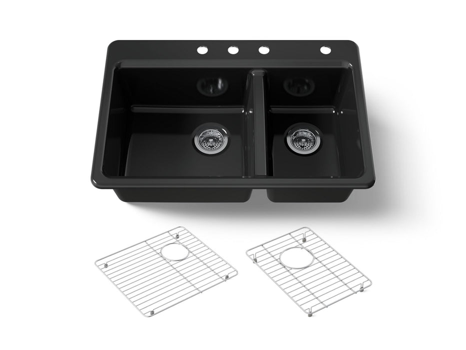 KOHLER K-8669-4A1 Riverby 33" top-mount double-bowl kitchen sink