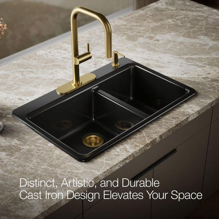 KOHLER K-8669-4A1 Riverby 33" top-mount double-bowl kitchen sink