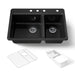 KOHLER K-8669-4A2 Riverby 33" top-mount double-bowl workstation kitchen sink, black black - view 5