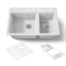 KOHLER K-8669-4A2 Riverby 33" top-mount double-bowl workstation kitchen sink, white - view 5