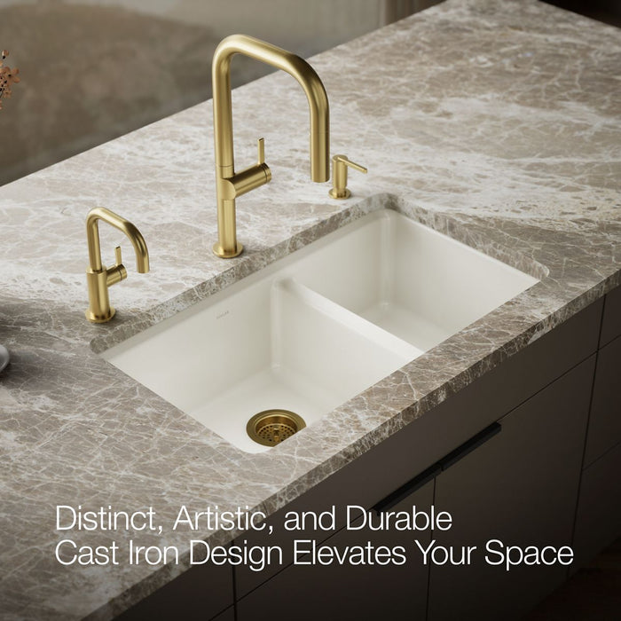 KOHLER K-8669-5UA1 Riverby 33" undermount double-bowl kitchen sink