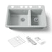 KOHLER K-8669-5UA3 Riverby 33" undermount double-bowl workstation kitchen sink, ice grey - view 5