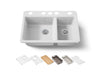 Kohler Riverby 33" undermount double-bowl workstation kitchen sink