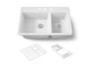 KOHLER K-8669-3A2 Riverby 33" top-mount double-bowl workstation kitchen sink