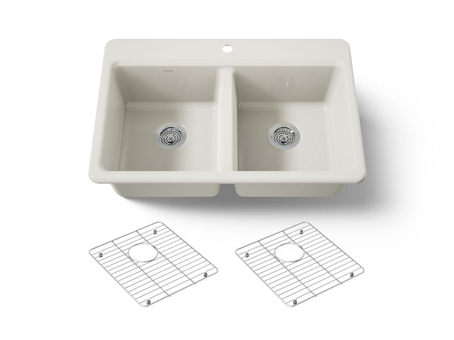 KOHLER K-8679-1A1 Riverby 33" top-mount double-bowl kitchen sink
