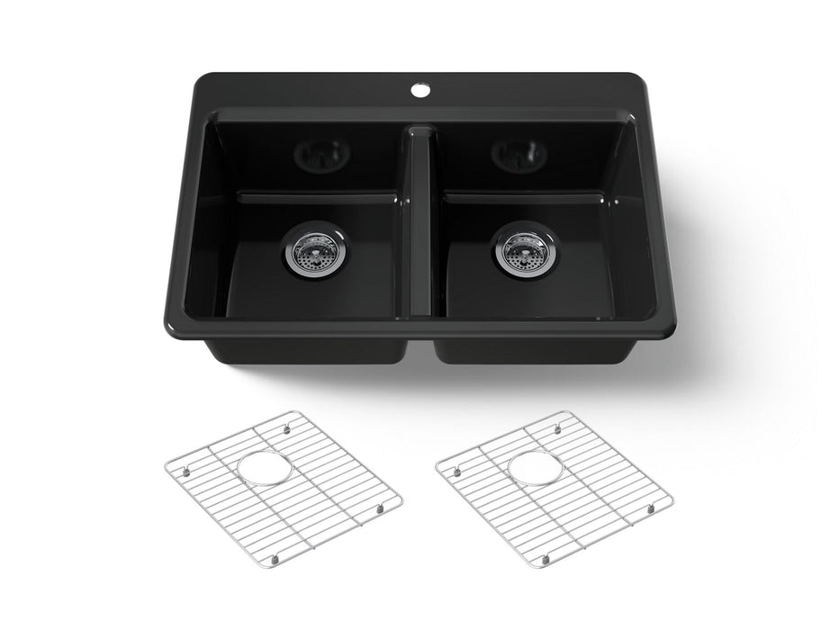 KOHLER K-8679-1A1 Riverby 33" top-mount double-bowl kitchen sink