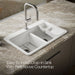 KOHLER K-8679-1A2 Riverby 33" top-mount double-bowl workstation kitchen sink, white - view 3