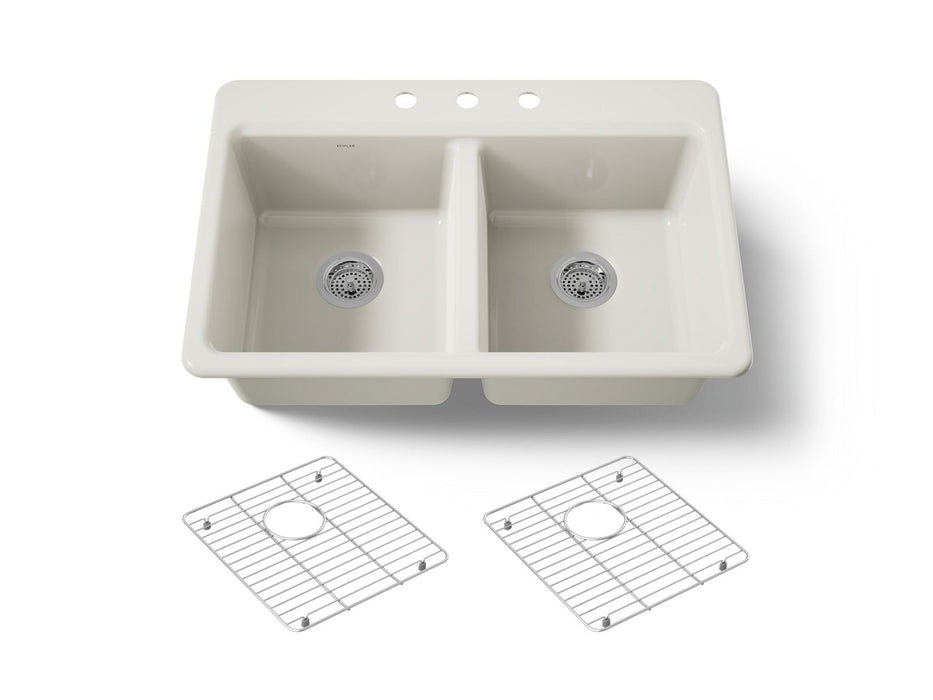 KOHLER K-8679-3A1 Riverby 33" top-mount double-bowl kitchen sink