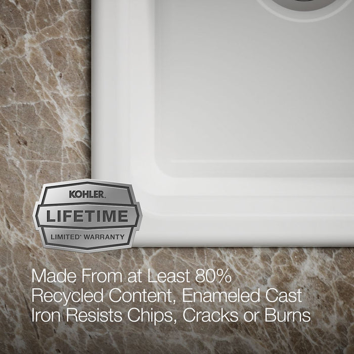 KOHLER K-8679-4A1 Riverby 33" top-mount double-bowl kitchen sink