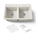 KOHLER K-8679-4A2 Riverby 33" top-mount double-bowl workstation kitchen sink, biscuit - view 5