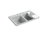 KOHLER K-8679-4A2 Riverby 33" top-mount double-bowl workstation kitchen sink, ice grey