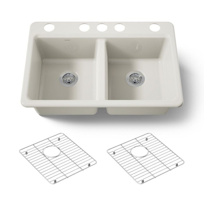 KOHLER K-8679-5UA1 Riverby 33" undermount double-bowl kitchen sink