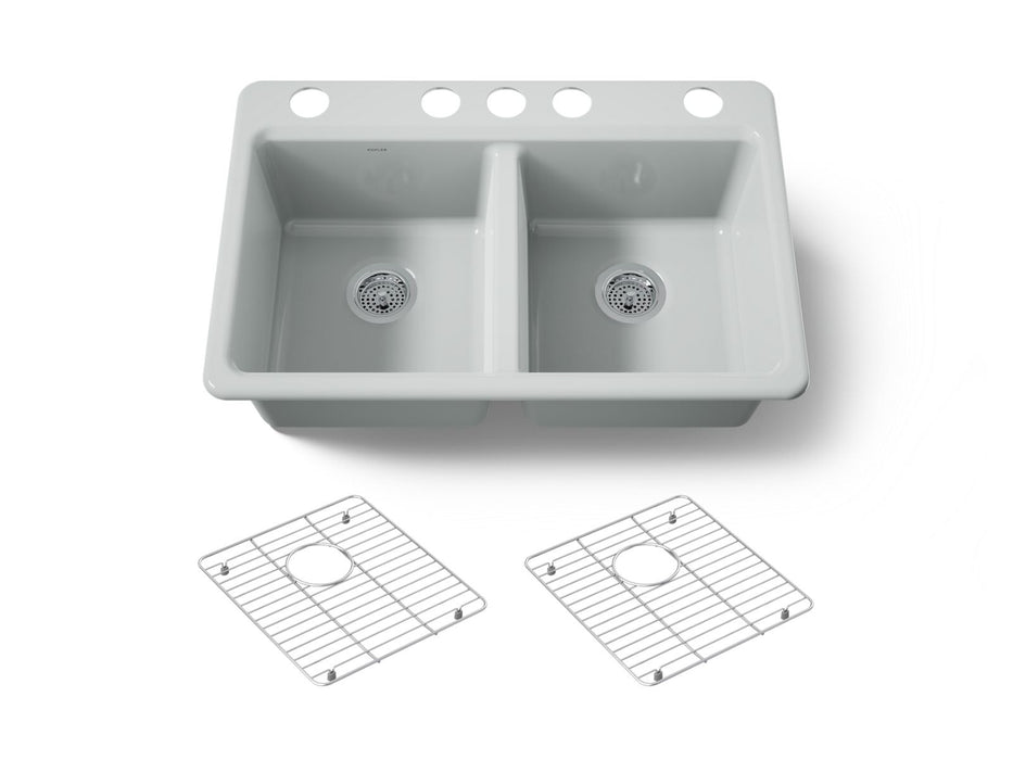 KOHLER K-8679-5UA1 Riverby 33" undermount double-bowl kitchen sink