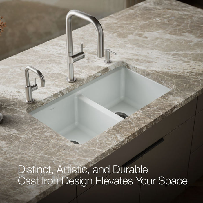 KOHLER K-8679-5UA1 Riverby 33" undermount double-bowl kitchen sink