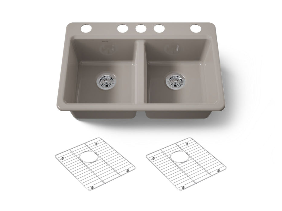KOHLER K-8679-5UA1 Riverby 33" undermount double-bowl kitchen sink