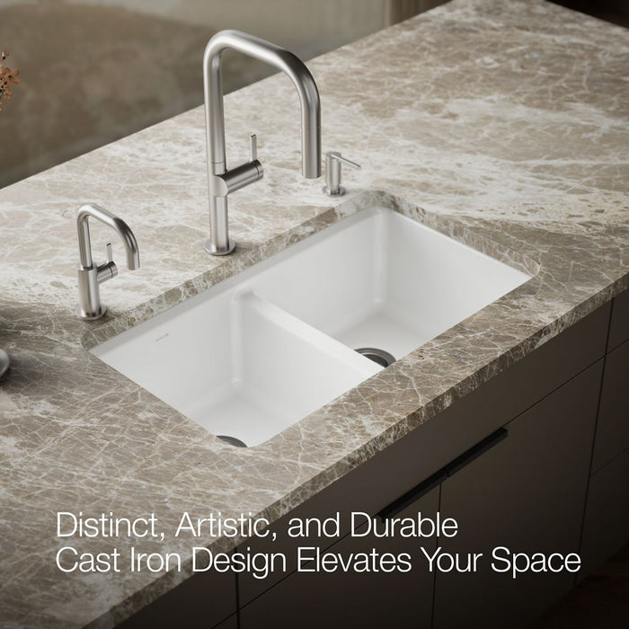 Kohler Riverby 33" undermount double-bowl kitchen sink