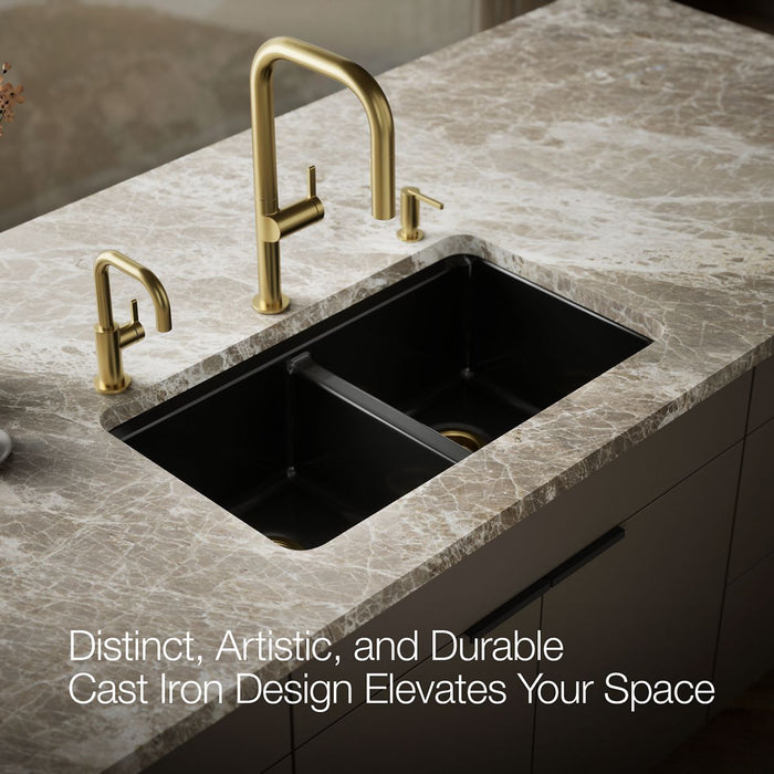 Kohler Riverby 33" undermount double-bowl workstation kitchen sink