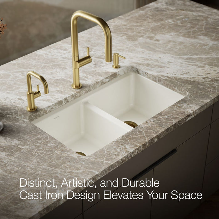 KOHLER K-8679-5UPC Riverby 33" undermount double-bowl workstation kitchen sink