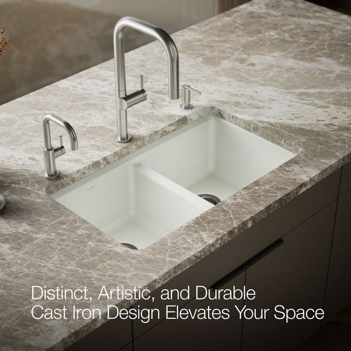 KOHLER K-8679-5UPC Riverby 33" undermount double-bowl workstation kitchen sink