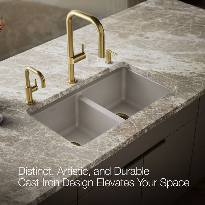KOHLER K-8679-5UPC Riverby 33" undermount double-bowl workstation kitchen sink