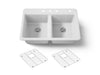 KOHLER K-8679-4A1 Riverby 33" top-mount double-bowl kitchen sink