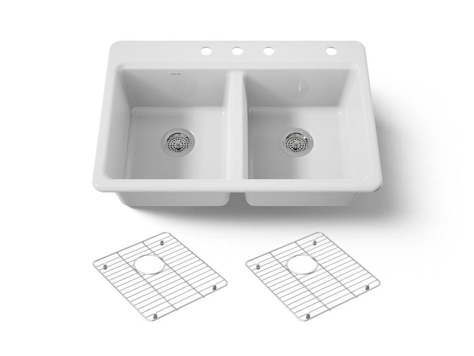 KOHLER K-8679-4A1 Riverby 33" top-mount double-bowl kitchen sink