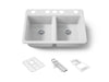 KOHLER K-8679-5UA3 Riverby 33" undermount double-bowl workstation kitchen sink