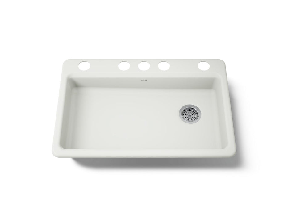 KOHLER K-8689-5U Riverby 33" undermount single-bowl kitchen sink