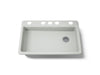 KOHLER K-8689-5U Riverby 33" undermount single-bowl kitchen sink, sea salt