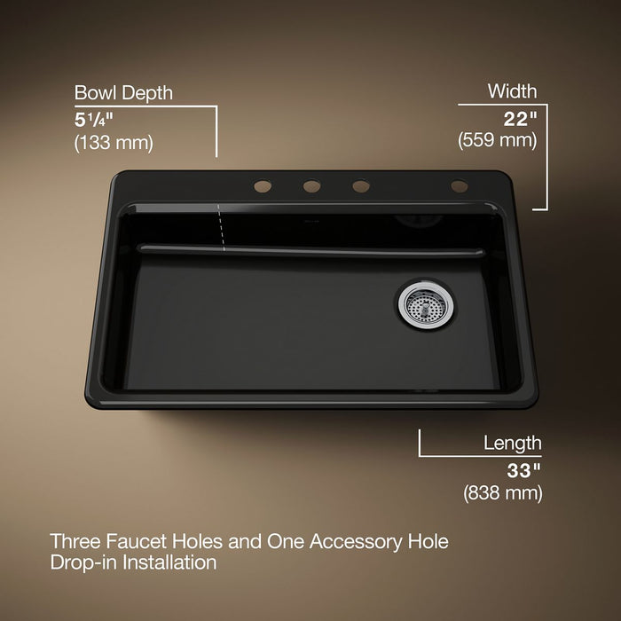 3/4 view of product with dimensions