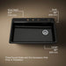 3/4 view of product with dimensions