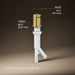 3/4 view of product with dimensions
