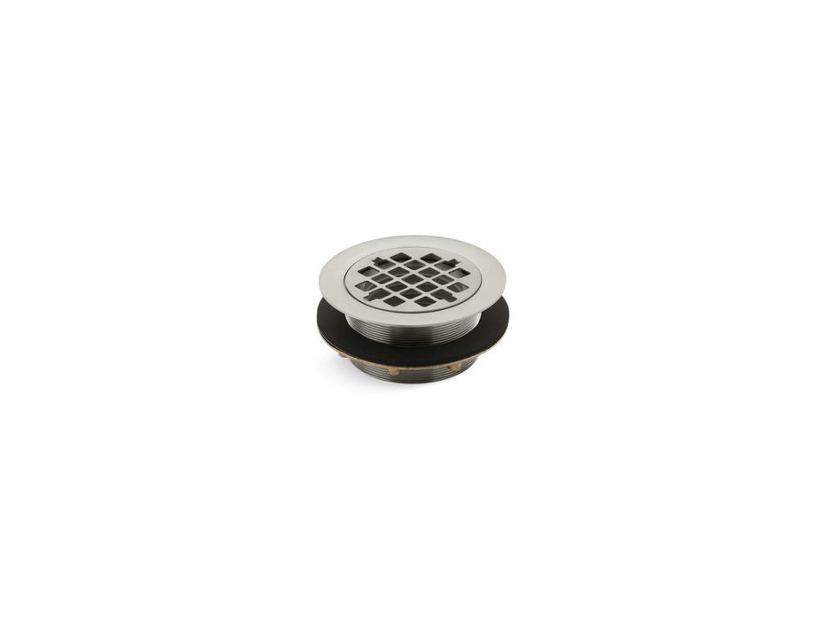KOHLER K-9132 Round shower drain for use with plastic pipe, gasket included, vibrant brushed nickel
