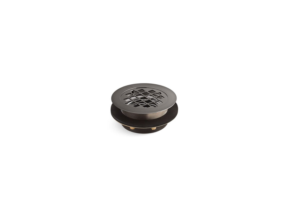 KOHLER K-9132 Round shower drain for use with plastic pipe, gasket included, vibrant titanium