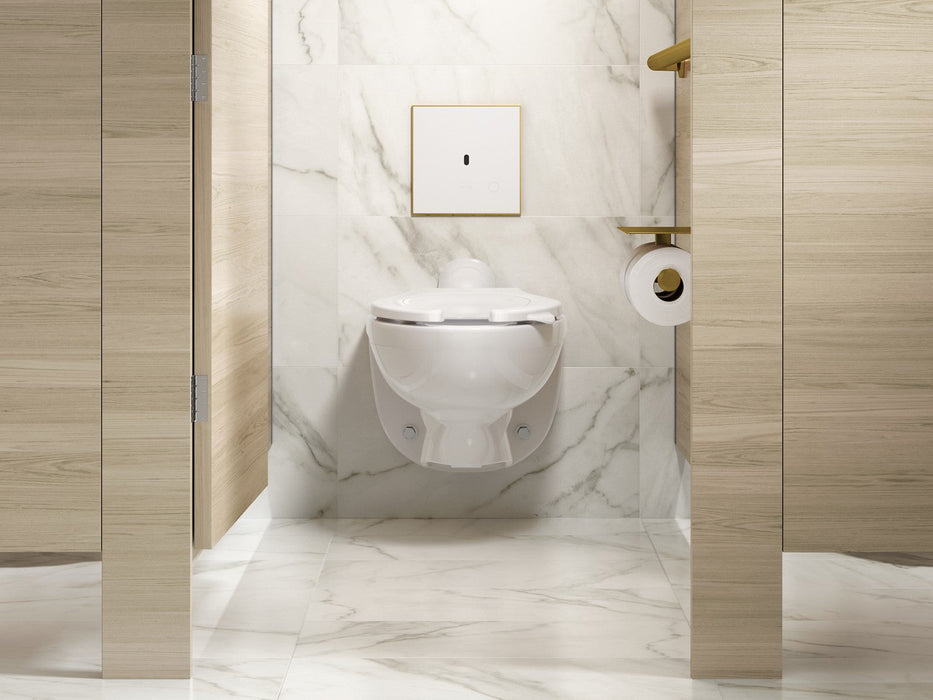 KOHLER K-91TB10L50-0WH Mach Flex Glass faceplate for concealed touchless toilet flushometer, 1.1 gpf