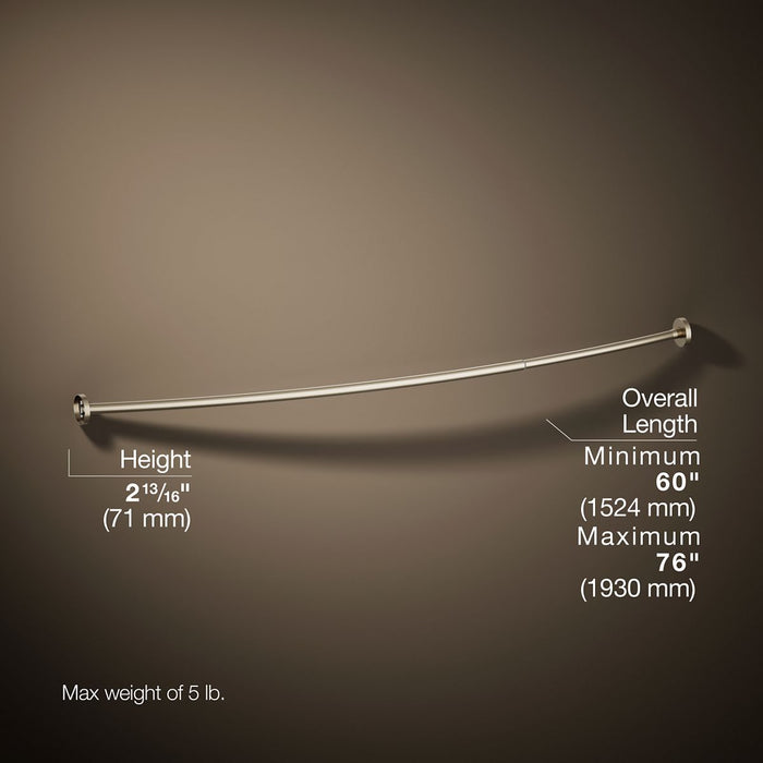KOHLER K-9351 Expanse Curved shower rod, vibrant brushed bronze - view 4