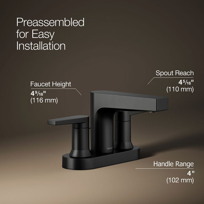 KOHLER KOHLER K-97031-4 Taut Centerset bathroom sink faucet, 1.2 gpm
