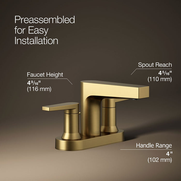 KOHLER KOHLER K-97031-4 Taut Centerset bathroom sink faucet, 1.2 gpm