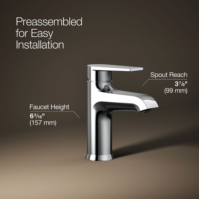 KOHLER K-97060-4 Hint Single-handle bathroom sink faucet, 1.2 gpm