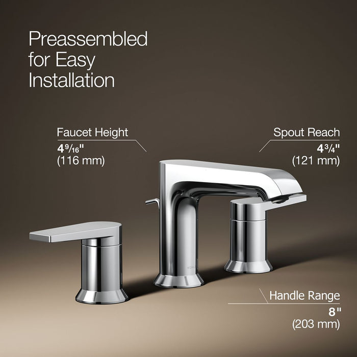 KOHLER K-97093-4 Hint Widespread bathroom sink faucet, 1.2 gpm