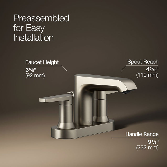 Kohler Hint Centerset bathroom sink faucet, 1.2 gpm