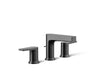 KOHLER K-97100-4 Taut Widespread bathroom sink faucet, 1.2 gpm, matte black