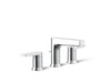 KOHLER K-97100-4 Taut Widespread bathroom sink faucet, 1.2 gpm, polished chrome
