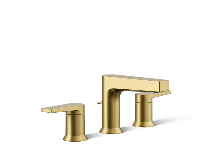 KOHLER K-97100-4 Taut Widespread bathroom sink faucet, 1.2 gpm, vibrant brushed moderne brass