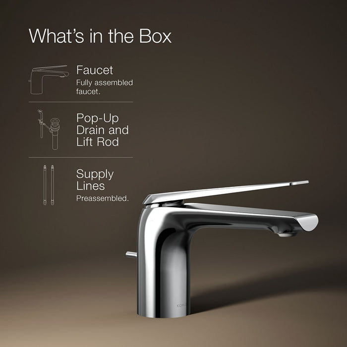 KOHLER K-97345-4 Avid Single-handle bathroom sink faucet, 1.2 gpm