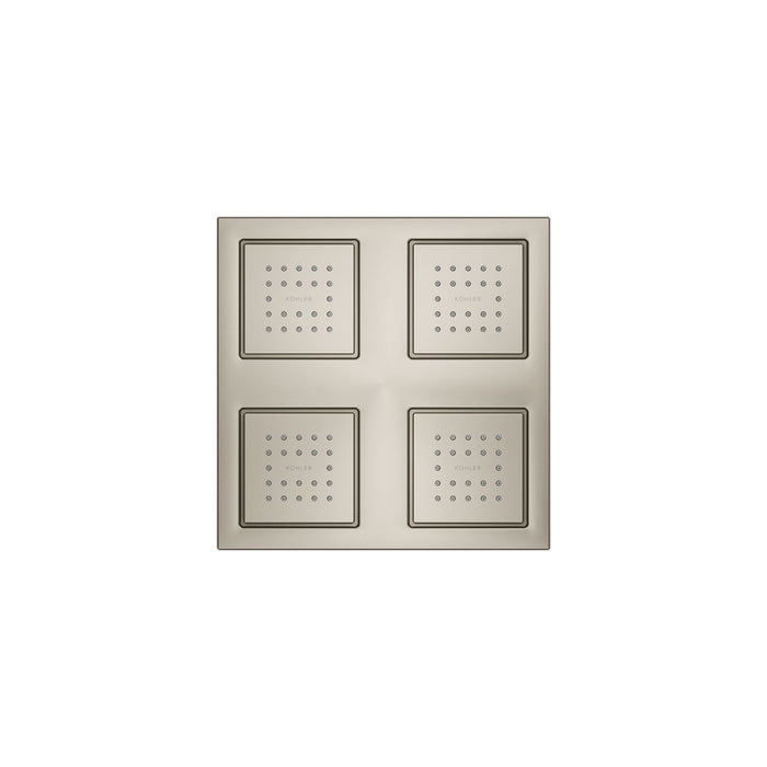 KOHLER K-98740 WaterTile Overhead shower panel with four 22-nozzle sprayheads, vibrant brushed nickel - view 2